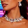 JAKAWIN Rhinestone Choker Necklace Set Chunky Diamond Jewelry Set Prom
