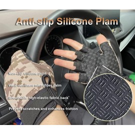 Half Finger Gloves Bicycle Gloves, Tactical Gloves Airsoft Gloves Training Gloves Fishing Gloves, Biking Gloves Men & Women (Black, XL)