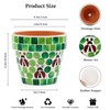 VOREEN Mosaic Terracotta Flower Pot with Ladybug Design, Drainage Hole,