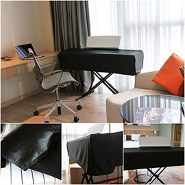 E125 Digital Piano Cover for YAMAHA P125 / P115 / P105 / P85 / P95 / P35 / P45, Roland FP30 and others ([Waterproof] 52.4 in x 11.8 in All Brands, Black leatherette)