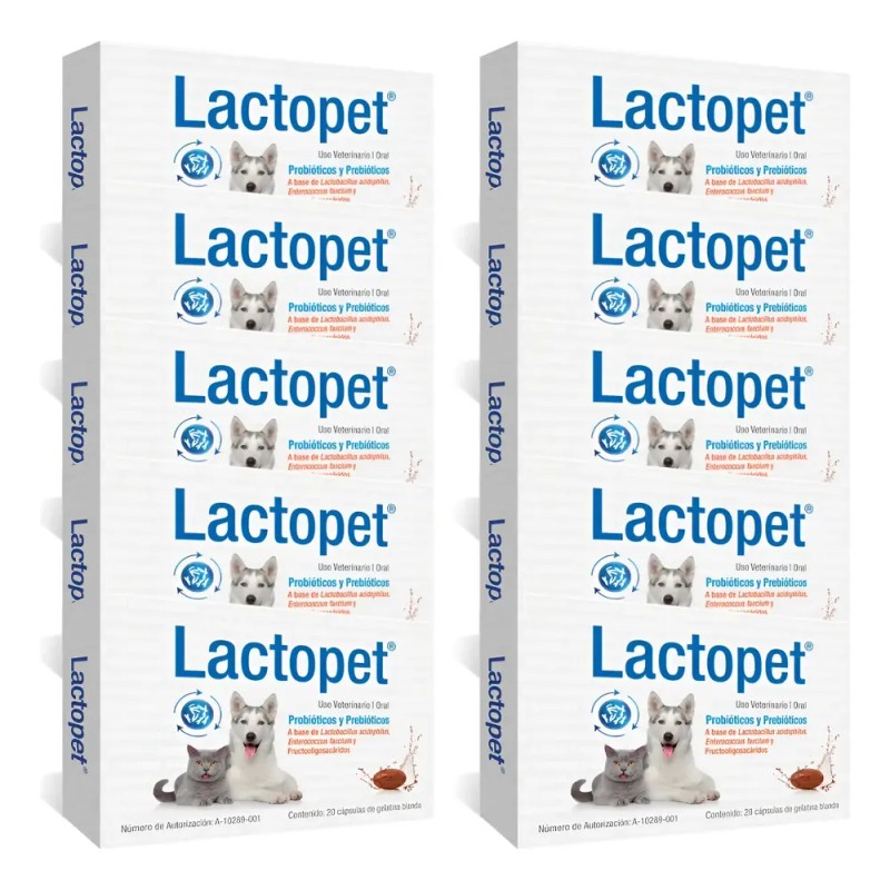 Lactopet Suplemento 10pack Pre Y Probióticos 200 Capsulas