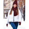 Aneco Women Winter Beanie Hat Scarf Gloves with Pom Pom