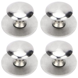 KuuGuu 4 PCS Self-Stick Drawer Knobs Stainless Steel Instant Cabinet Handle Pulls with Mounting Screws No Punching Peel Drill Free with for Kitchen Glass Cabinet Cupboard Drawer (Brushed Silver)