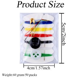 50 Sets Travel Sewing Kits with Needles Threads Buttons Pins 6 Colors Thread Emergency Repair Kit Small Simple Sew Tool for Hotel Amenities Necessities