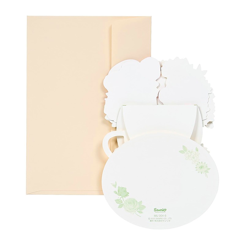 Sanrio Multipurpose Pink Flower on Tea Cup Message Card 656151