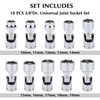EMENTOL 10PCS 3/8" Drive Universal Joint Socket Set, 6 Point,