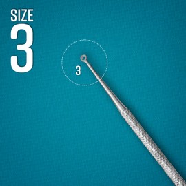 Buck Dermal Ear Wax Remover Cleaning Distel Round Safe Tip with Strong Handle Stainless Steel (Size 3 Straight/Sharpe)