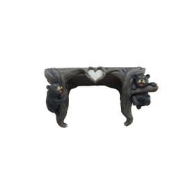 DWK "Wood Love to Hang Out Black Bear Cubs in Tree | Rustic Cabin Décor Floating Shelf | Black Bear Welcome Outdoor Décor | Wall Art | Black Bear Welcome Statue 13.5-inch