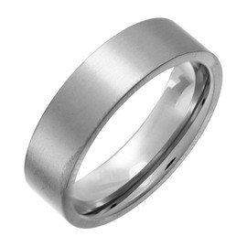 Theia Titanium Flat Court Shape Matt 6mm Ring - Size R