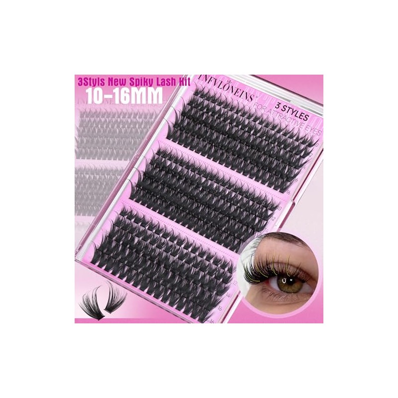 TNFVLONEINS Lash Clusters Wispy Eyelash Clusters Spiky Individual Lashes Clusters