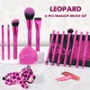 docolor Makeup Brushes 12PCS Pink Leopard Makeup Brush Set Premium