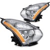 ROADFAR Chrome Housing Amber Reflector Clear Lens Headlights For Nissan