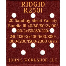 RIDGID R2501 - 17 Different Grits - 20 Sheet Variety Bundle III