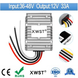 XWST DC/DC Converter Regulator 36V 48V Step Down to 12V 33A 396W Reducer Buck Power Converter Waterproof Module Transformer for Golf Cart Club Car