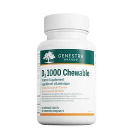 Genestra Brands - D3 1000 Chewable - Vegetarian Vitamin D Supplement - 120 Chewable Tablets - Natural Blackcurrant Flavour