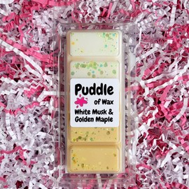 Puddle of Wax - White Musk & Golden Maple Soy Wax Melt Snap Bar - 50g - Laundry Scent - Vegan Friendly - Made in the UK