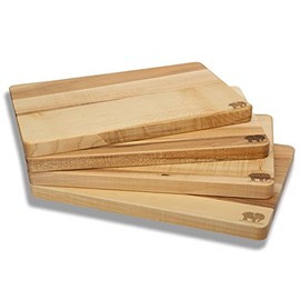 DEKOFANT Wooden Maple Chopping Board, Set of 4, 30 x 20 x 2 cm, Made of Home Wood, Practical Chopping Board, Serving Board, Wooden Board, Kitchen Board, Breakfast Board, Oiled, Square (4)