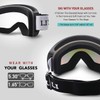 Ski Goggles,OTG Anti-Fog Snowboard Skate Snowmoblie Double Layer Spherical Lens