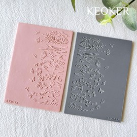 KEOKER Polymer Clay Texture Sheets Set, Works with Polymer Clay Cutter, Same Effect as Polymer Clay Texture Roller, Texture Sheets for Polymer Clay, Clay Earring Molds for Earrings (Flowers B)