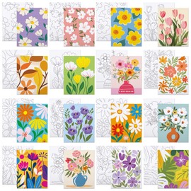 VOCHIC 16 Pcs Pre Drawn Canvas for Painting for Adults Sip and Paint Kit