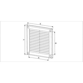 White Air Vent Grille Ventilation Cover with Inset Grid (Fly Screen) (TRU - 12 (150mm X 310mm))