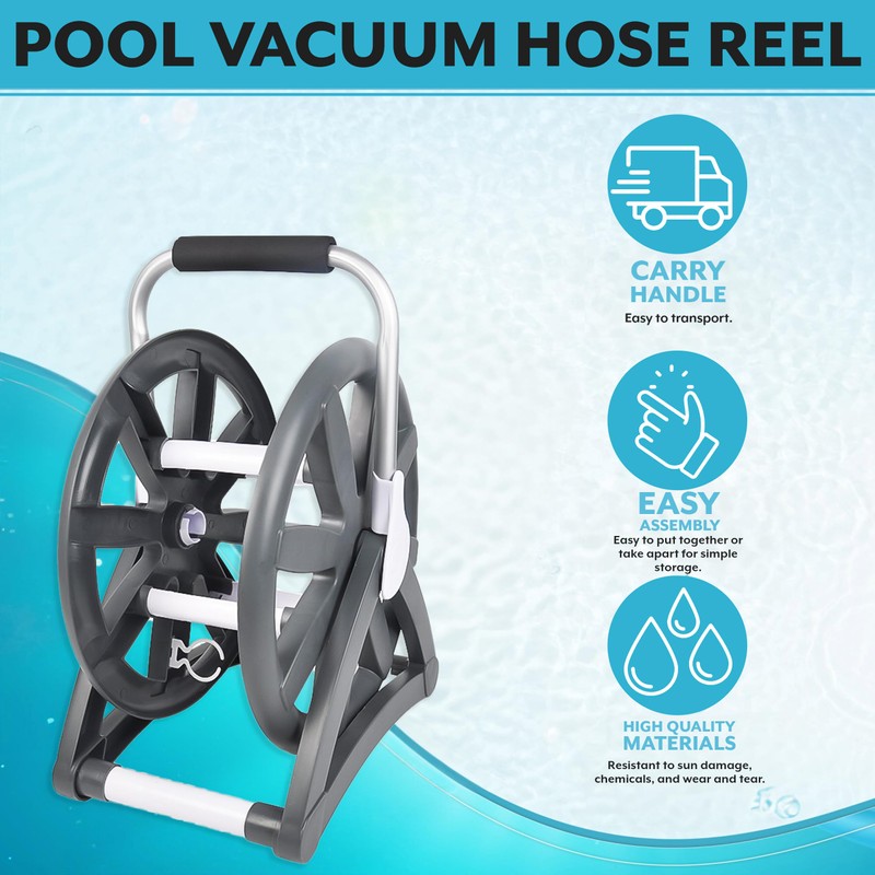 Poolzilla Swimming Pool Vacuum Hose Reel, Easily Store Vacuum Hose