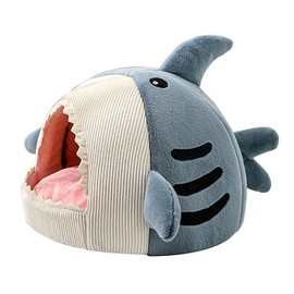 Cat Cave Mat House Shark Shaped Warm Versatile Decorative Cozy Soft Cat Cave Bed for Dog Pet