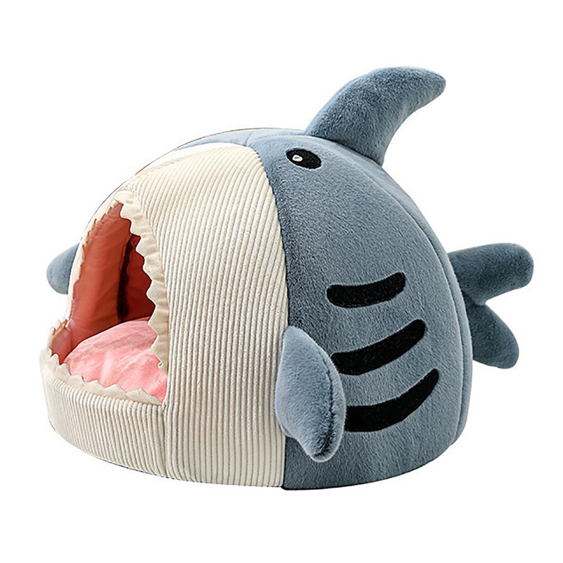 Cat Cave Mat House Shark Shaped Warm Versatile Decorative Cozy