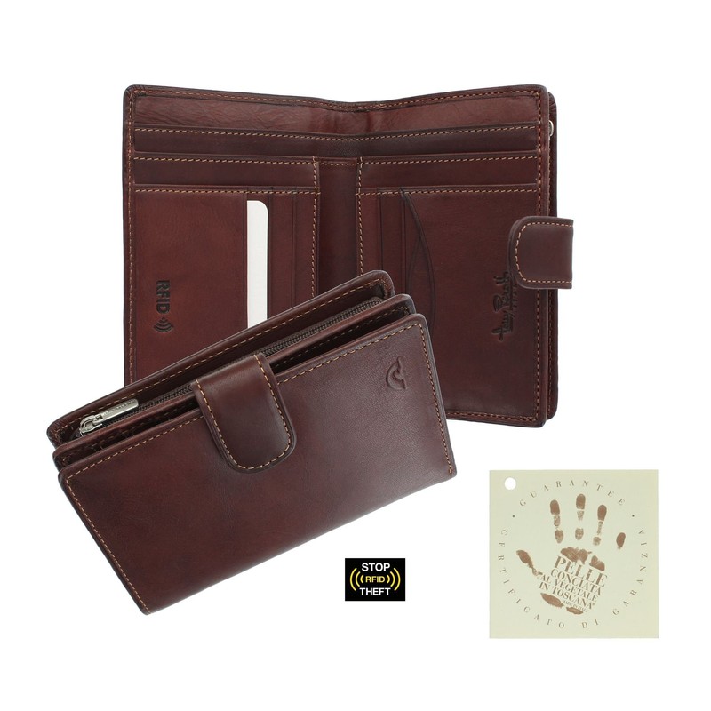 Tony Perotti Wallet Full Grain Leather with Flap Closure and