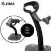 Zebra Gooseneck Stand for LS2208 Series Handheld Scanner Twilight Black