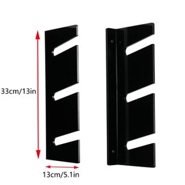 HHUXIUE Skateboard Shelf Wall Mounted Skateboard Storage Rack Skateboard Bracket, Bearing Skateboard Frame, Horizontal Space Saving Design (3 Layers Black)