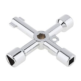 llave de 4 vías, llave multifuncional, llave de fontanería, llave de fontanería, llave de apertura de llave para control eléctrico de agua, medidor de gas, armario de tren