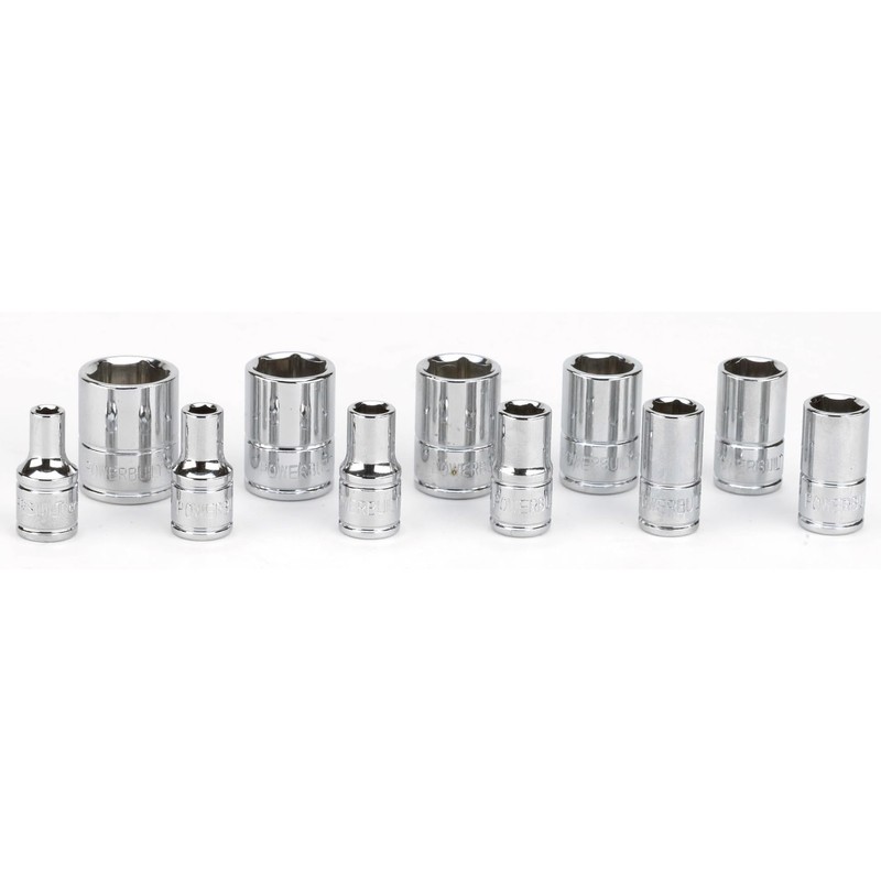 Powerbuilt 11 Piece Metric Shallow Socket Set, 1/4-Inch Drive, 6