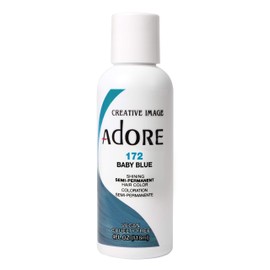 Adore Semi Permanent Hair Color - Vegan and Cruelty-Free Hair Dye - 4 Fl Oz - 172 Baby Blue (Pack of 1)
