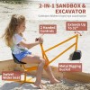 ABORON Kids Sand Boxes with Excavator Sandboxes with Covers Corner