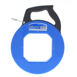 IDEAL Electrical 31-057 Blue Steel Fish Tape 240 ft. Blued Steel Fish Tape w/ Formed Hook & Tuff-Grip Pro Case, Non-Oily Finish, Laser Etched Increments