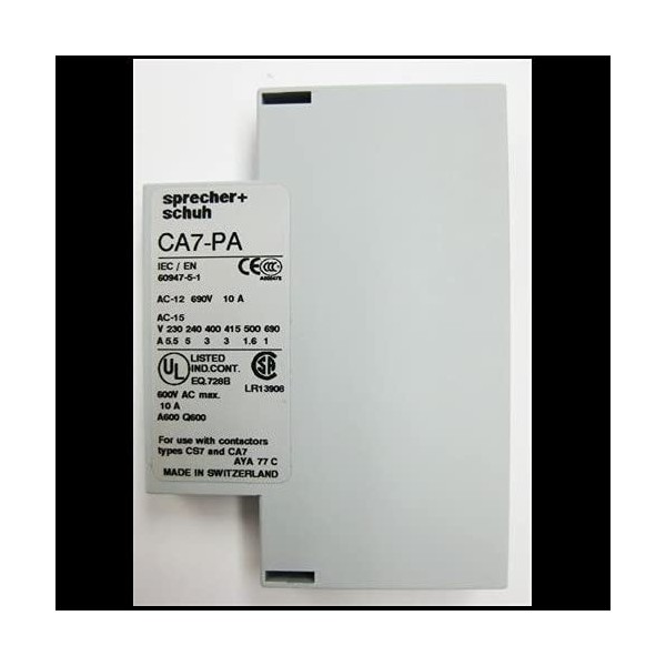 SPRECHER + SCHUH CA7-PA-10 N 10A 600V 1 N/O AUXILIARYP