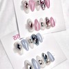 Pink diamond pearl full stone handmade nail tip - pearl