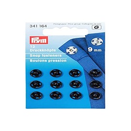 prim snap black round 9mm set of 12