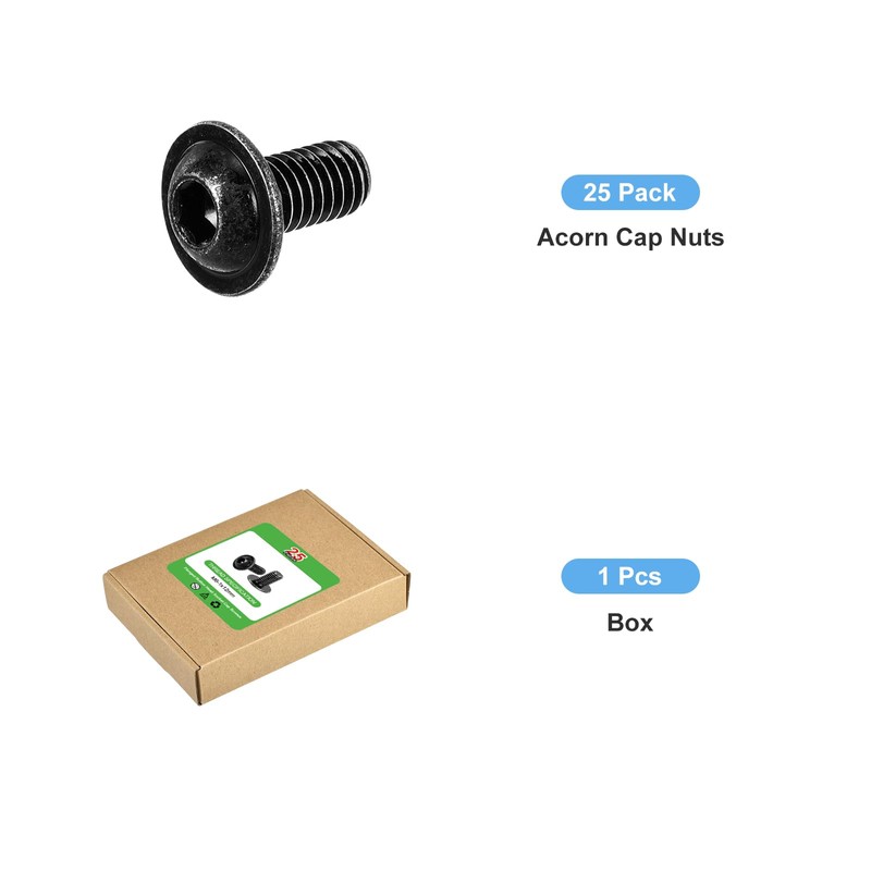 sourcing map 25Pcs M6-1x12mm Flanged Button Head Socket Cap Screws,