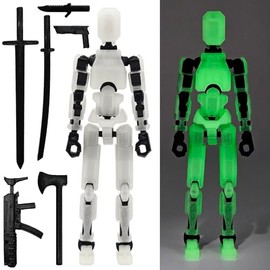 FoxVilla Assembly Completed T13 Action Figure, Titan 13 3D Printed Action Figure, Lucky 13 Assembled Dummy 13 Glow in The Dark