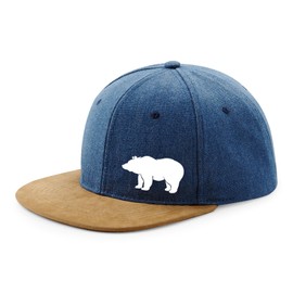 Huuraa Cappy Hat Bear Silhouette Gift Bear Gift Idea, denim, Unit size