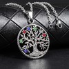 Feilok Stainless Steel Women's Necklace Chain Tree of Life Crystal