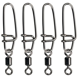 Gamakatsu Hyper S-Snap with H-Swivel - 4 Fishing Swivels with Hanger, Size/Load Capacity: Size 2 / 32 kg