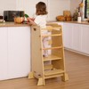 Kitchen Step Stool for Toddlers,Wiifo Adjustable Height Kids Learning Stool,