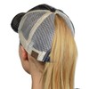 C.C Ponycap Messy High Bun Ponytail Adjustable Mesh Trucker Baseball