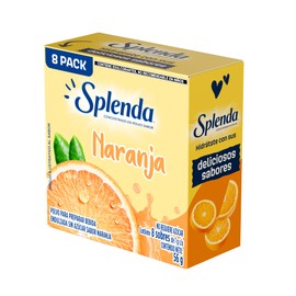 Splenda Naranja, Bebida en Polvo sin Azúcar, 8 Sobres, 56g
