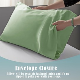 Lyocell Pillowcases for Hair and Skin: A Silky Pillowcase with Envelope Closure, Designed to Be Soft, Breathable, and Cooling for Hot Sleepers （1PC）
