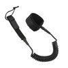 Surfboard Leash High Elasticity TPU Black Adjustable Coiled Surfing Leg