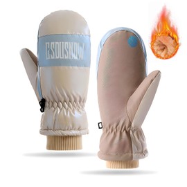 Waterproof Winter Ski Mittens for Women, Mittens for Girls, Warm Touch Screen Gloves with Elastic Wrist Strap, Suitable for Outdoor Travel, Skiing and Other Outdoor Activities